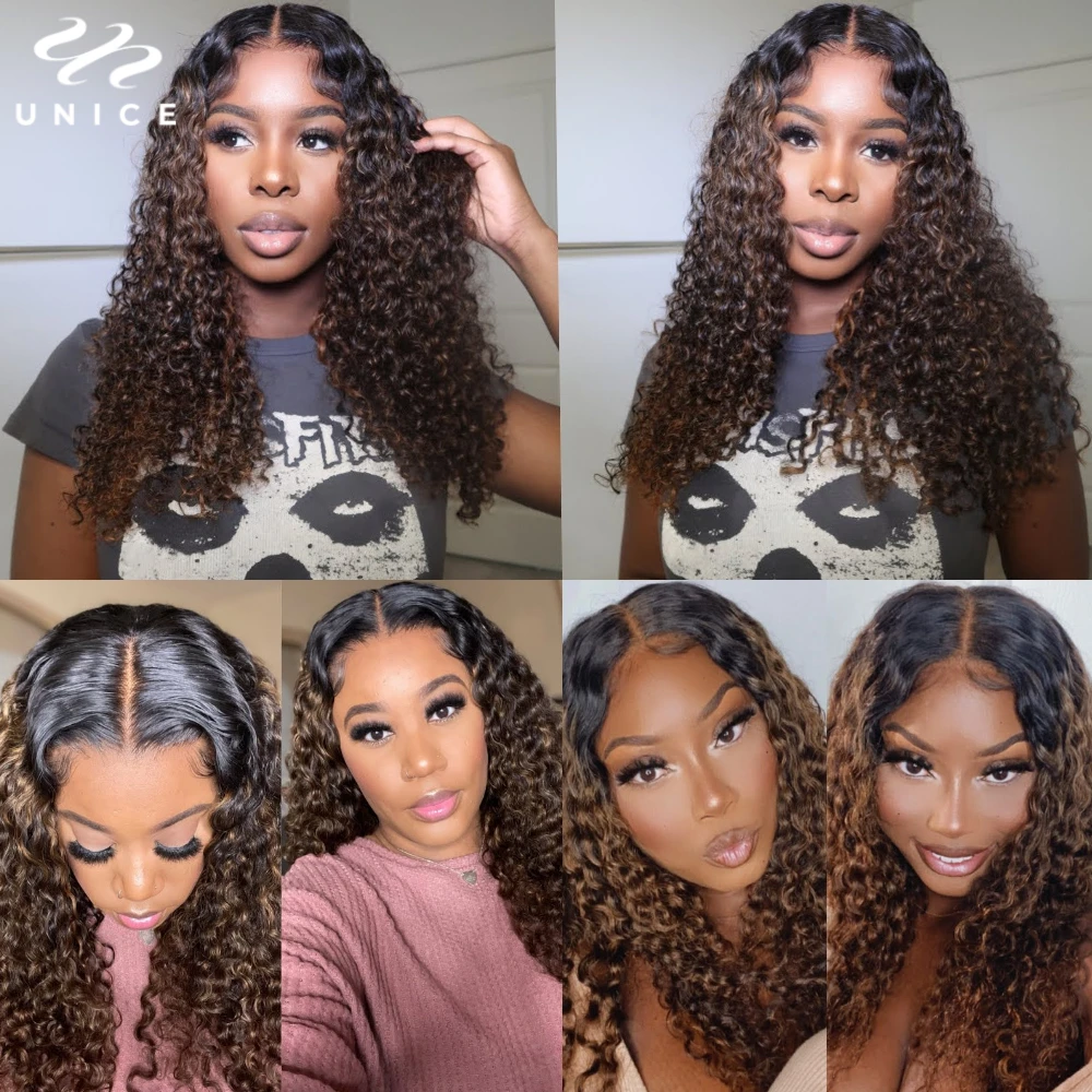 UNice Hair FB30 Highlight Mixed Brown Color Curly Bundles 100% Human Hair Bundles 1Pc 3Pcs 4Pcs Deal