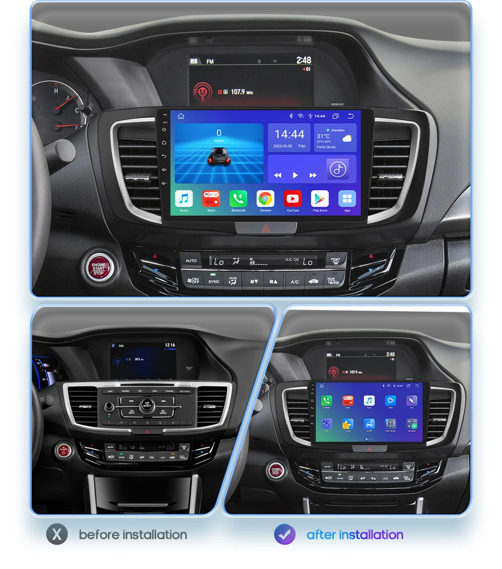Hizpo 7862 Stereo For Honda ACCORD 9 2.0L 2.4L 2012 2013 2015 2016 2018 2Din Android Car Radio Multimedia GPS Navigation Audio