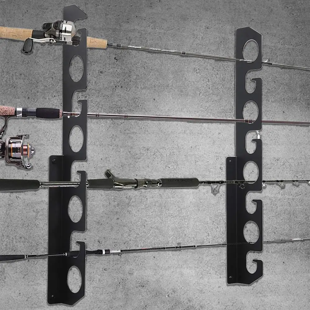 Fishing Rod Storage Horizontal Wall Mounted Fishing Rod Storage Rack Sturdy Steel Fishing Rod Storage Rack Space-Saving Pole