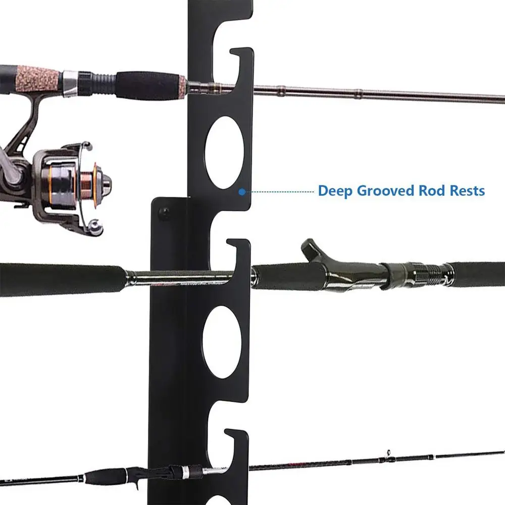 Fishing Rod Storage Horizontal Wall Mounted Fishing Rod Storage Rack Sturdy Steel Fishing Rod Storage Rack Space-Saving Pole