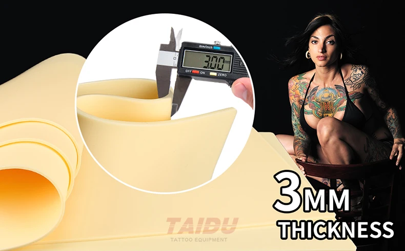 TAIDU Silicone Tattoo Practice Skin A4 Silica Gel Exercise Skin Tattoo Practice Skin Tattoo Equipment Supply