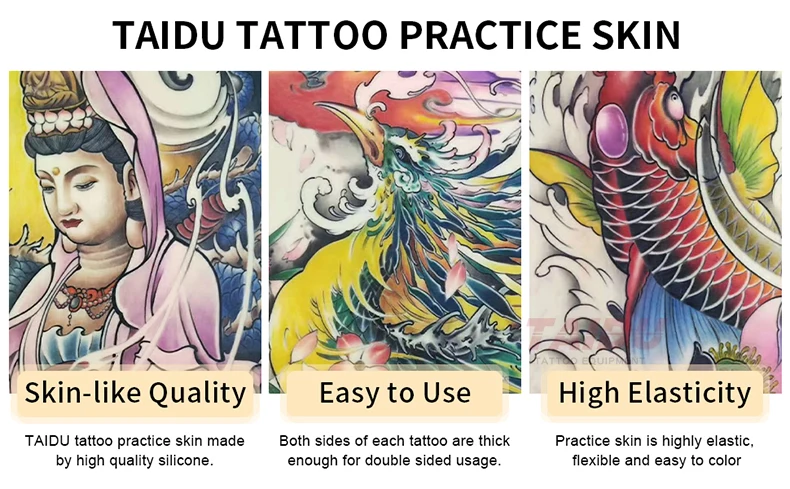 TAIDU Silicone Tattoo Practice Skin A4 Silica Gel Exercise Skin Tattoo Practice Skin Tattoo Equipment Supply