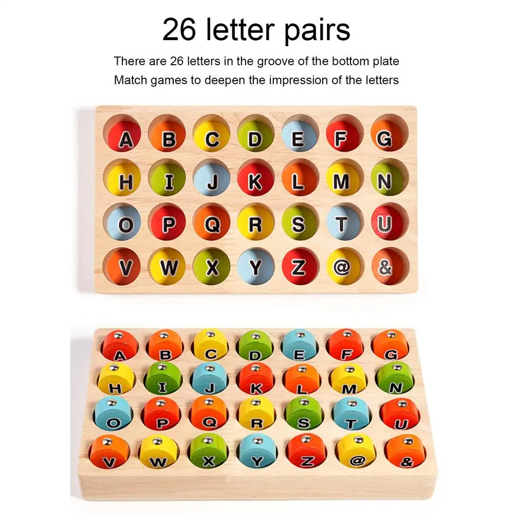 Wooden Magnetic Fishing Game Magnetic Fishing Toys Game Educational Counting Games Puzzle Magnetic Wooden Fine Motor Skill Game