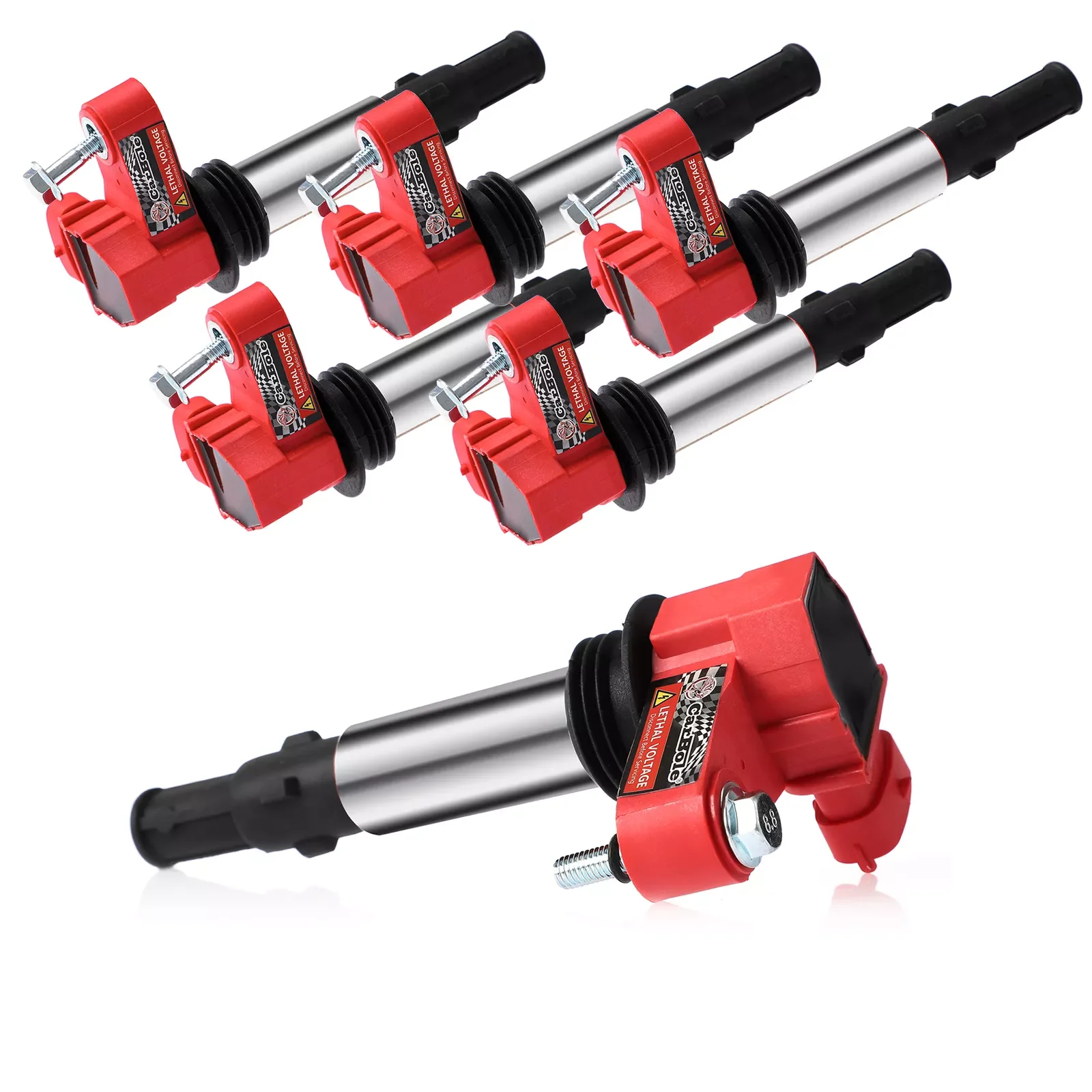 Carbole 6x Ignition Coil + 6x Spark Plug UF375 D501C For 2009 Chevy Traverse GMC Acadia