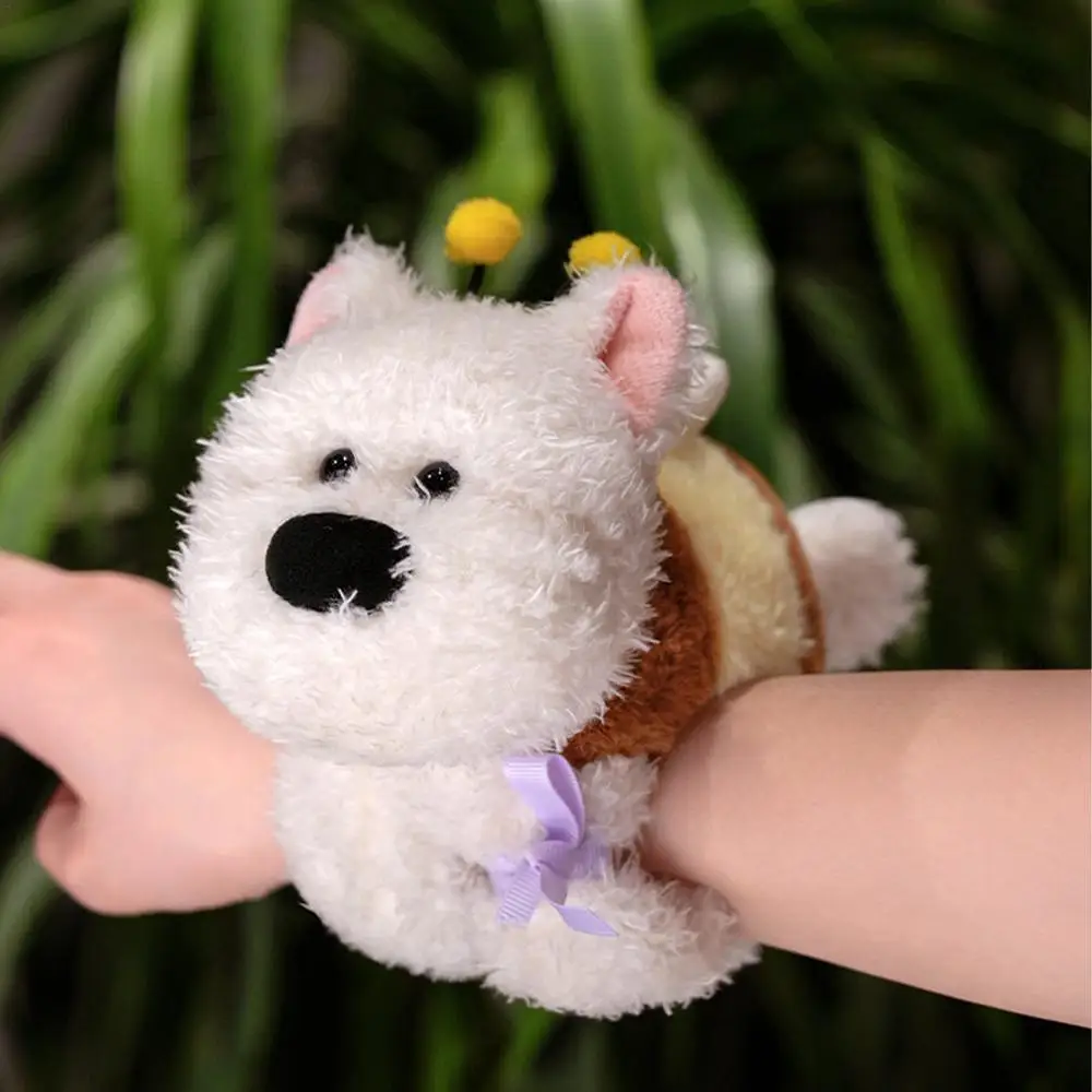 Cartoon Stuffed Puppy Slap Bracelets Cartoon Stuffed Slap Puppy Bracelet Soft Puppy Stuffed Animal Bracelet Toy For Kids
