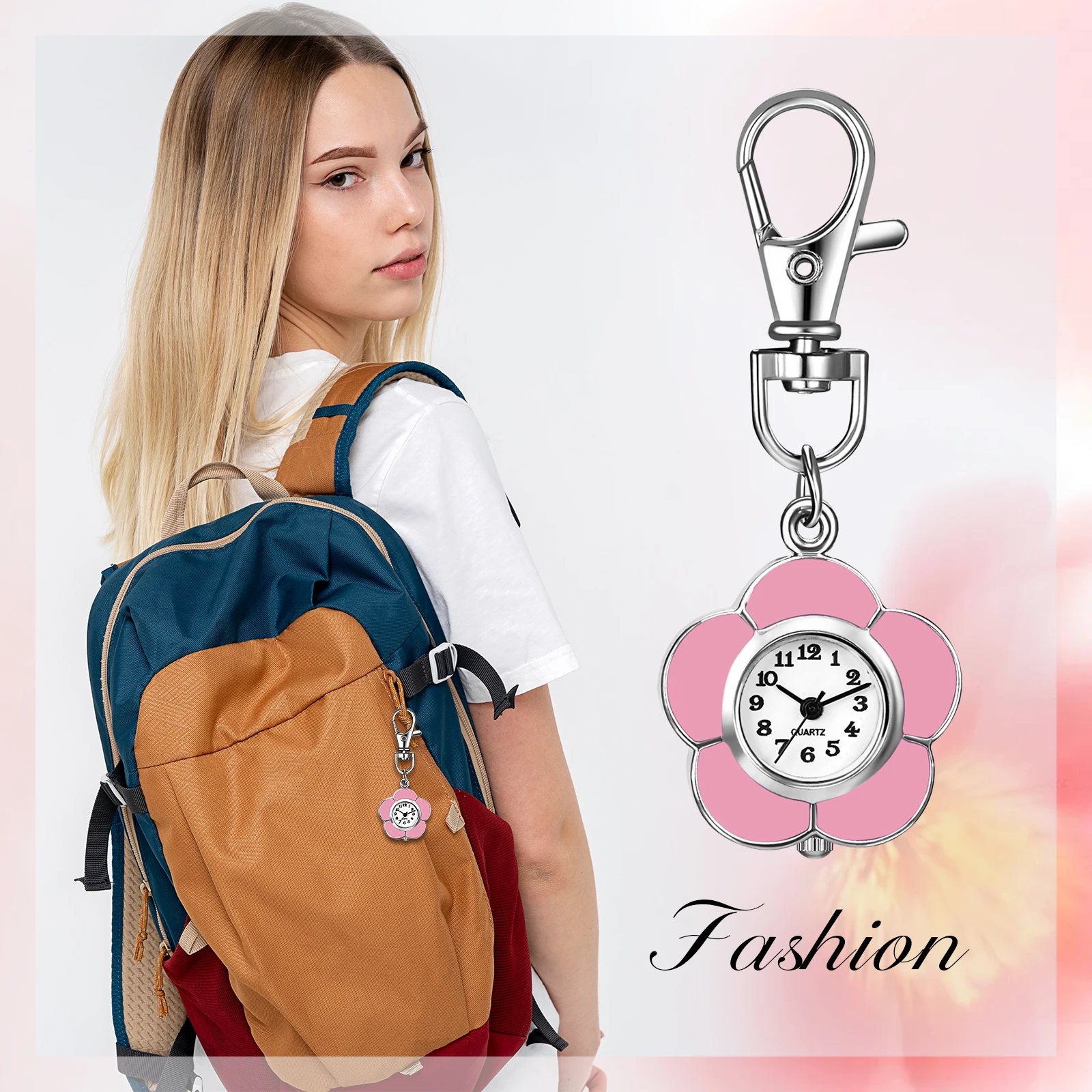 LANCARDO Analog Quartz HD Digital Dial Hanging Watch Mountaineering Buckle Watch unisex outdoor work study watch pink