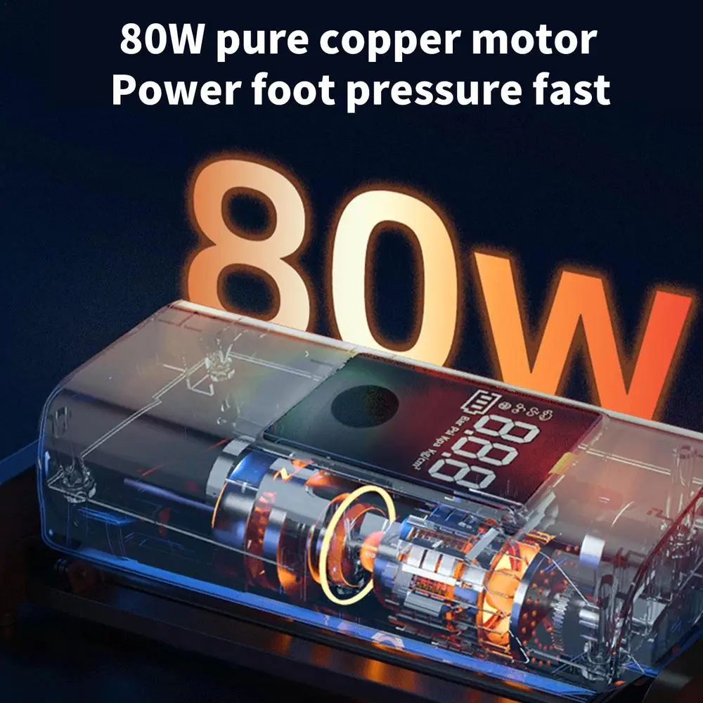 Car Tire Inflator Wireless Rechargeable Tire Inflator Portable Air Compressor With 3 Nozzles Digital Display Motorcycle Air Pump