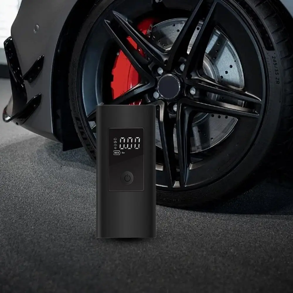 Car Tire Inflator Wireless Rechargeable Tire Inflator Portable Air Compressor With 3 Nozzles Digital Display Motorcycle Air Pump