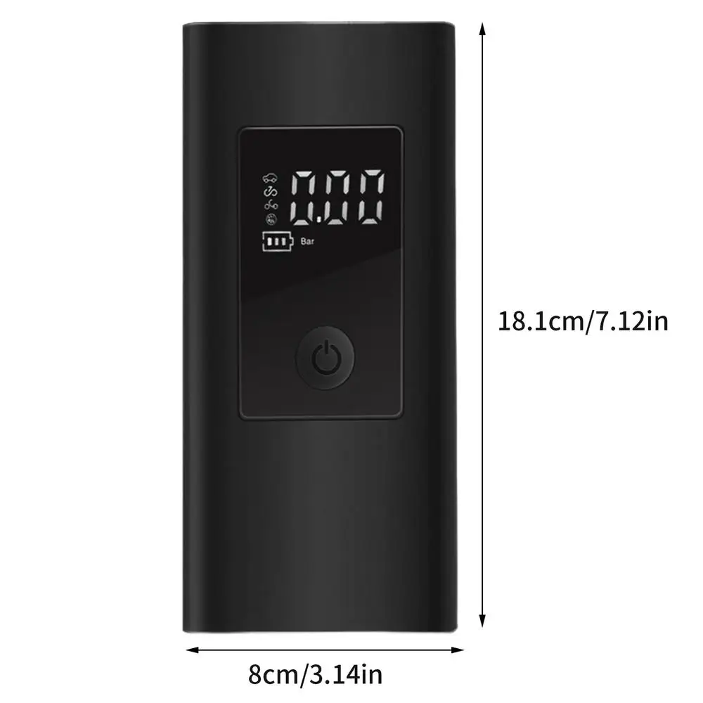 Car Tire Inflator Wireless Rechargeable Tire Inflator Portable Air Compressor With 3 Nozzles Digital Display Motorcycle Air Pump
