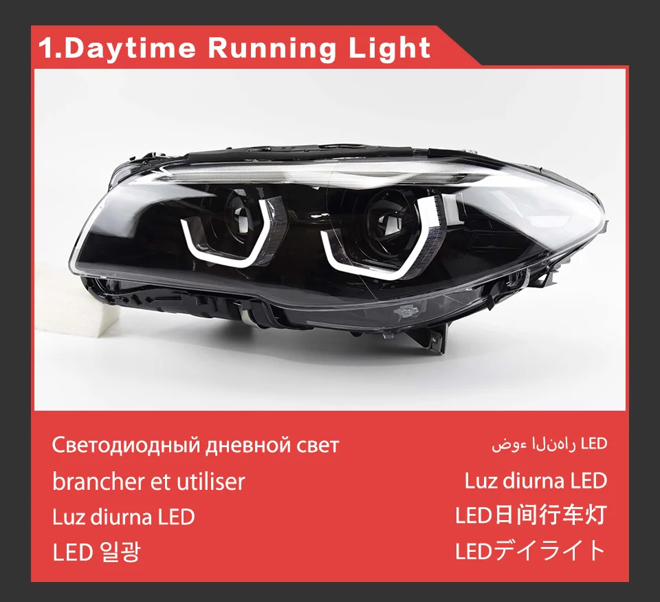 AKD Head Lamp for BMW F10 F18 LED Headlight 2010-2016 Headlights 520i 525i 530i DRL Turn Signal High Beam Angel Eye Projector
