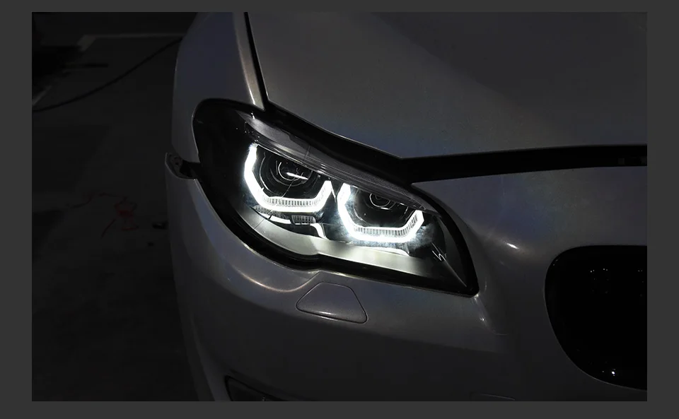 AKD Head Lamp for BMW F10 F18 LED Headlight 2010-2016 Headlights 520i 525i 530i DRL Turn Signal High Beam Angel Eye Projector