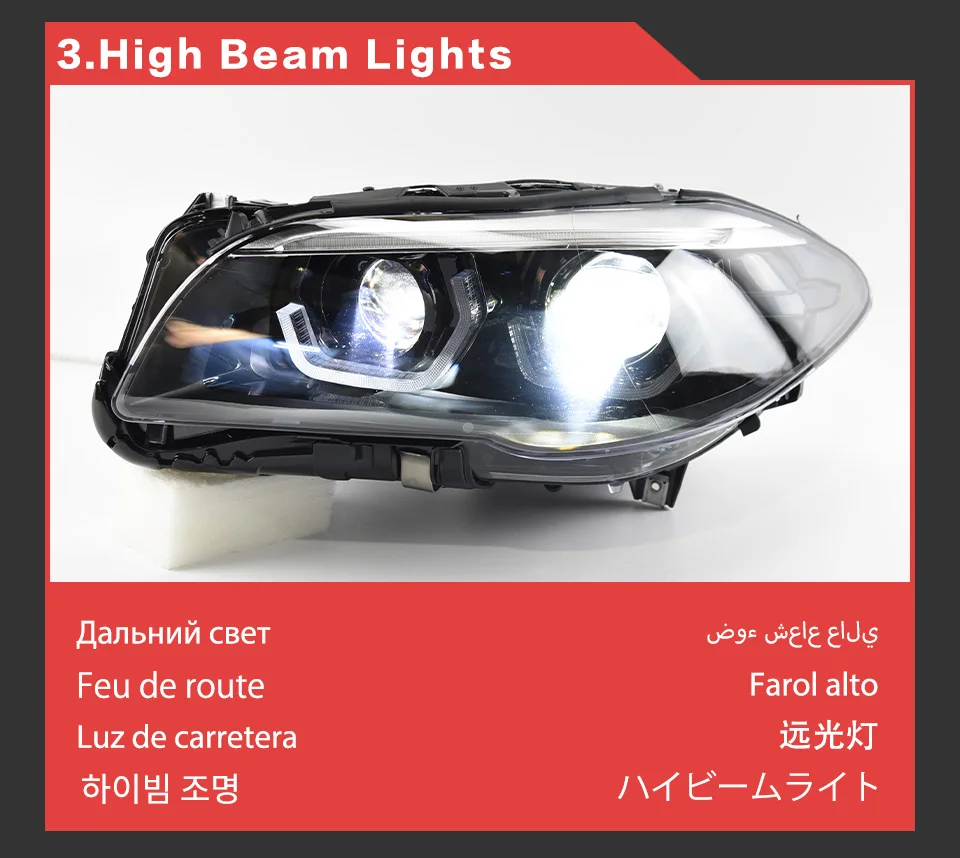 AKD Head Lamp for BMW F10 F18 LED Headlight 2010-2016 Headlights 520i 525i 530i DRL Turn Signal High Beam Angel Eye Projector