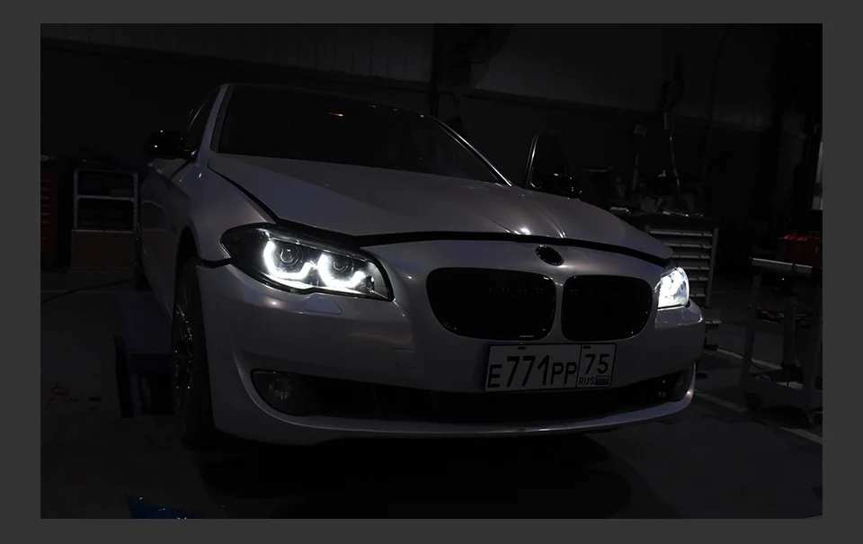 AKD Head Lamp for BMW F10 F18 LED Headlight 2010-2016 Headlights 520i 525i 530i DRL Turn Signal High Beam Angel Eye Projector