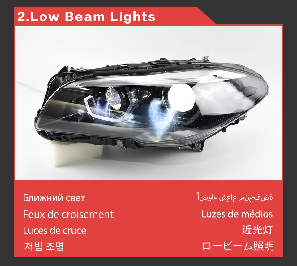 AKD Head Lamp for BMW F10 F18 LED Headlight 2010-2016 Headlights 520i 525i 530i DRL Turn Signal High Beam Angel Eye Projector
