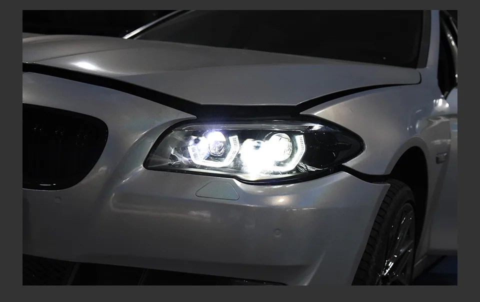 AKD Head Lamp for BMW F10 F18 LED Headlight 2010-2016 Headlights 520i 525i 530i DRL Turn Signal High Beam Angel Eye Projector