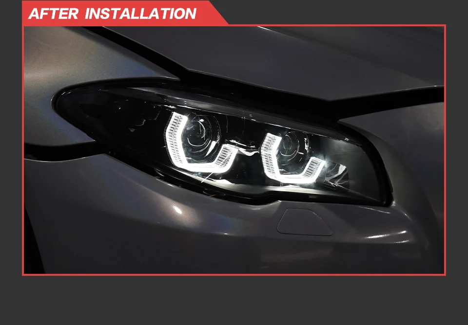 AKD Head Lamp for BMW F10 F18 LED Headlight 2010-2016 Headlights 520i 525i 530i DRL Turn Signal High Beam Angel Eye Projector