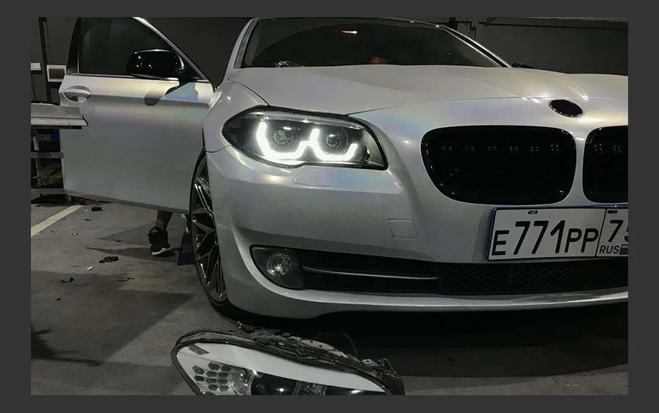 AKD Head Lamp for BMW F10 F18 LED Headlight 2010-2016 Headlights 520i 525i 530i DRL Turn Signal High Beam Angel Eye Projector
