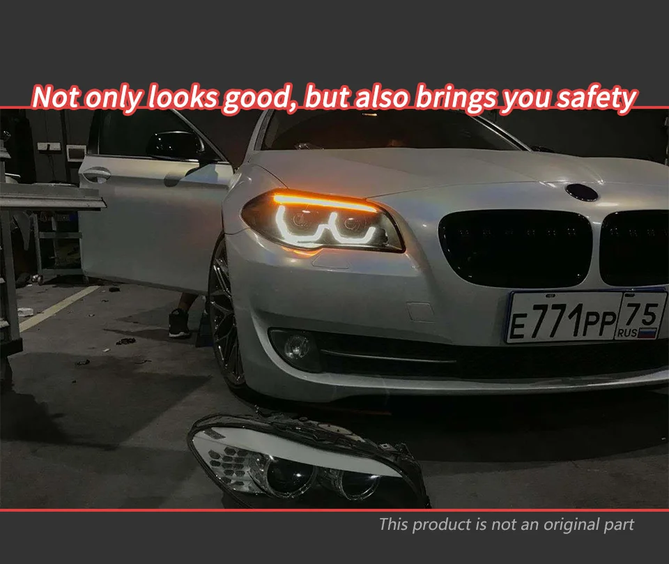 AKD Head Lamp for BMW F10 F18 LED Headlight 2010-2016 Headlights 520i 525i 530i DRL Turn Signal High Beam Angel Eye Projector