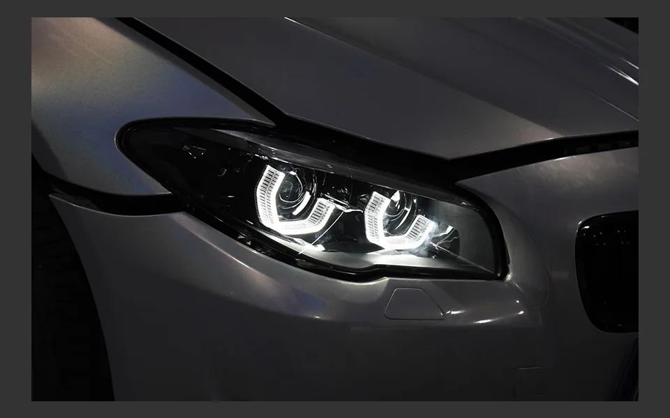 AKD Head Lamp for BMW F10 F18 LED Headlight 2010-2016 Headlights 520i 525i 530i DRL Turn Signal High Beam Angel Eye Projector