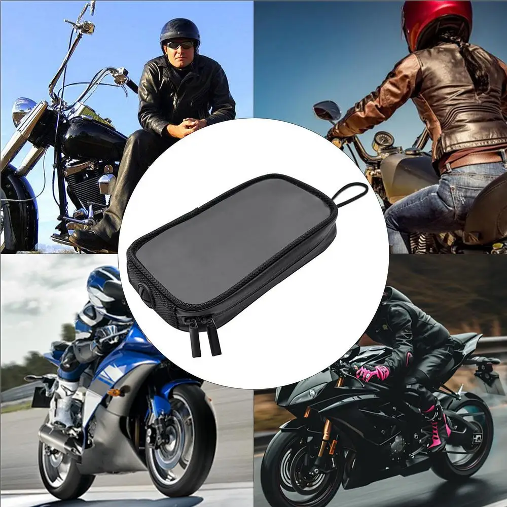 Motorcycle Tank Bag Magnetic Water-Resistant Motorcycle Cell Phone Bag Motorcycle Tank Pouch Zippered Motorcycle Accessories