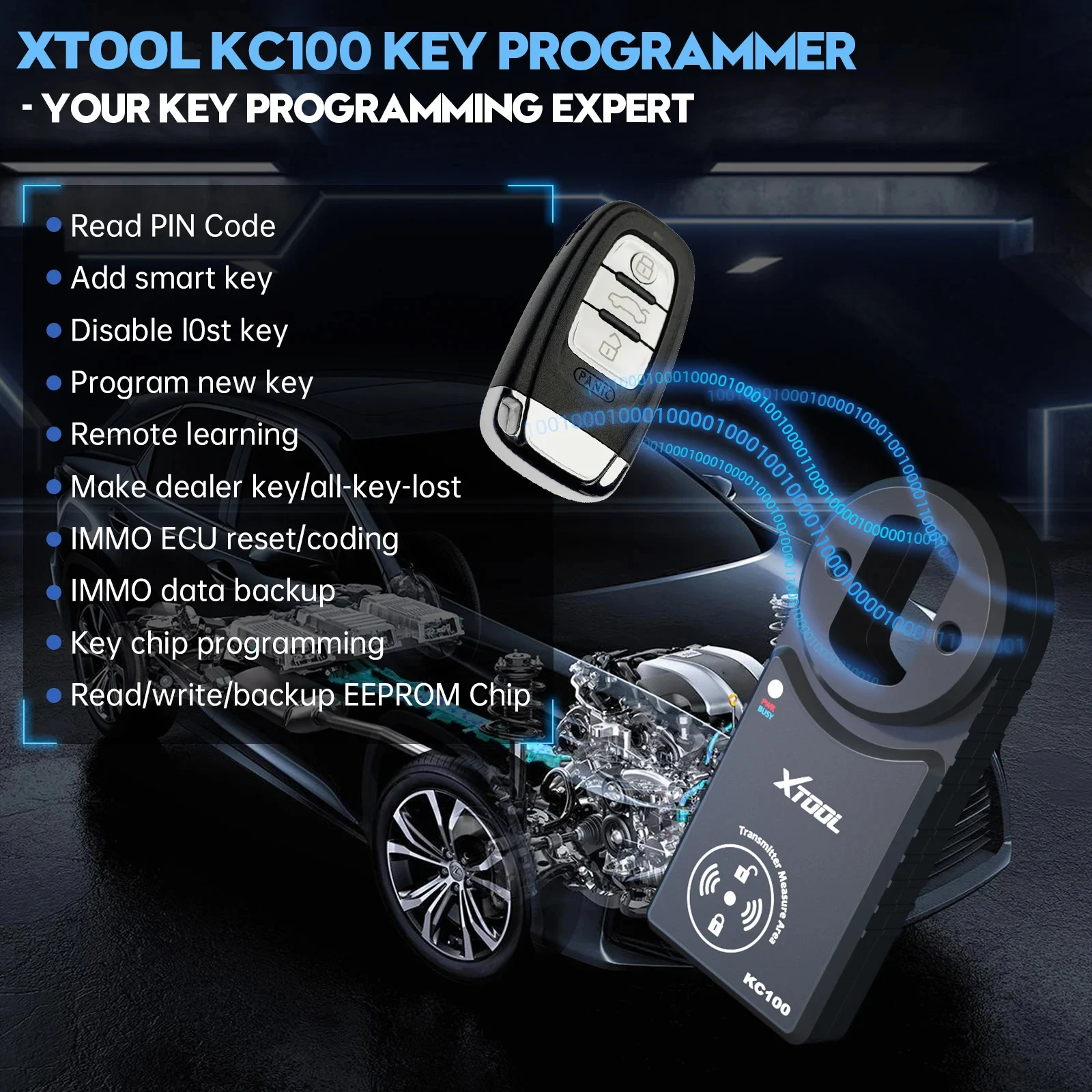 XTOOL KC100 Key Programmer Work with XTOOL X100PADS D8S D9SPro IP919 IK618 InPlus IP819