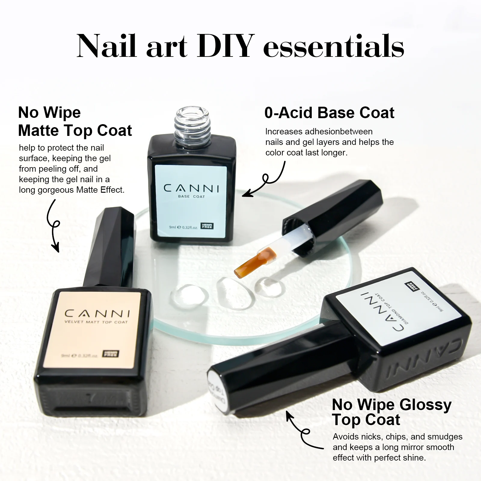 VENALISA Supply HEMA FREE Gel Nail Polish Kit CANNI 9ml Full Coverage Nail Gel Manicure Nowipe Topcoat Soak Off UV LED Varnish