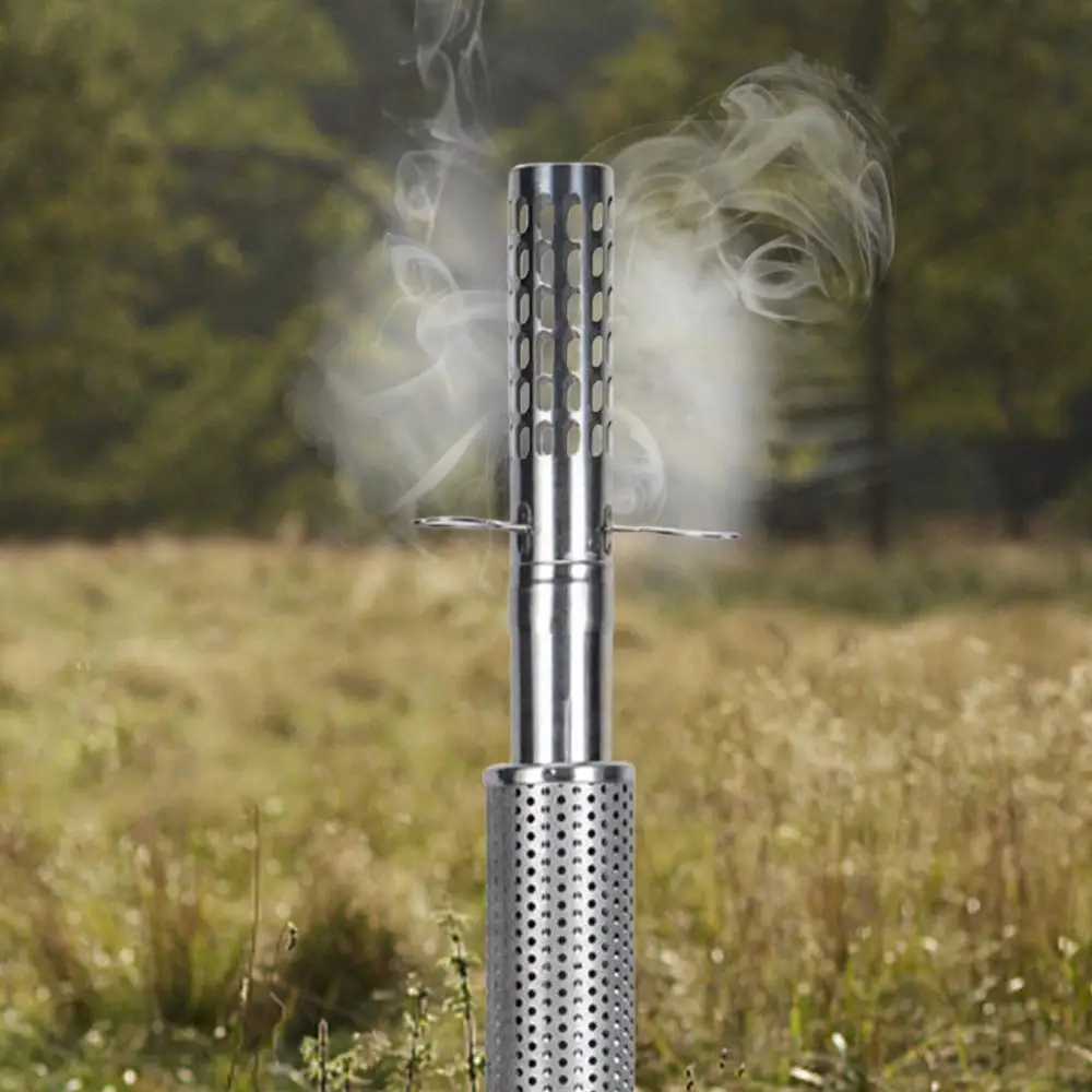 Camping Tent Stove Chimney Parts Portable Firewood Stove Accessories Chimney Tube Stainless Steel Spark Arrestor Cap Pipe