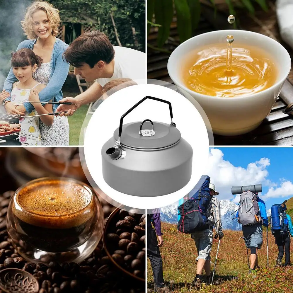 1.35L Outdoor Camping Kettle Aluminum Alloy Fast Heating Tea Kettle Portable Camping Teapot Kettle Coffee Pot Hiking Tableware