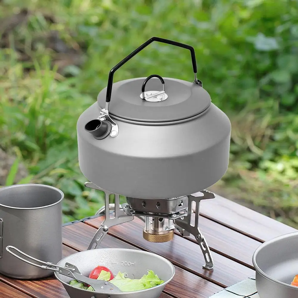1.35L Outdoor Camping Kettle Aluminum Alloy Fast Heating Tea Kettle Portable Camping Teapot Kettle Coffee Pot Hiking Tableware