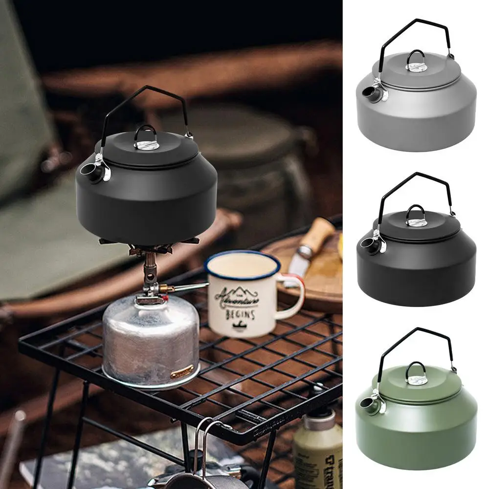 1.35L Outdoor Camping Kettle Aluminum Alloy Fast Heating Tea Kettle Portable Camping Teapot Kettle Coffee Pot Hiking Tableware