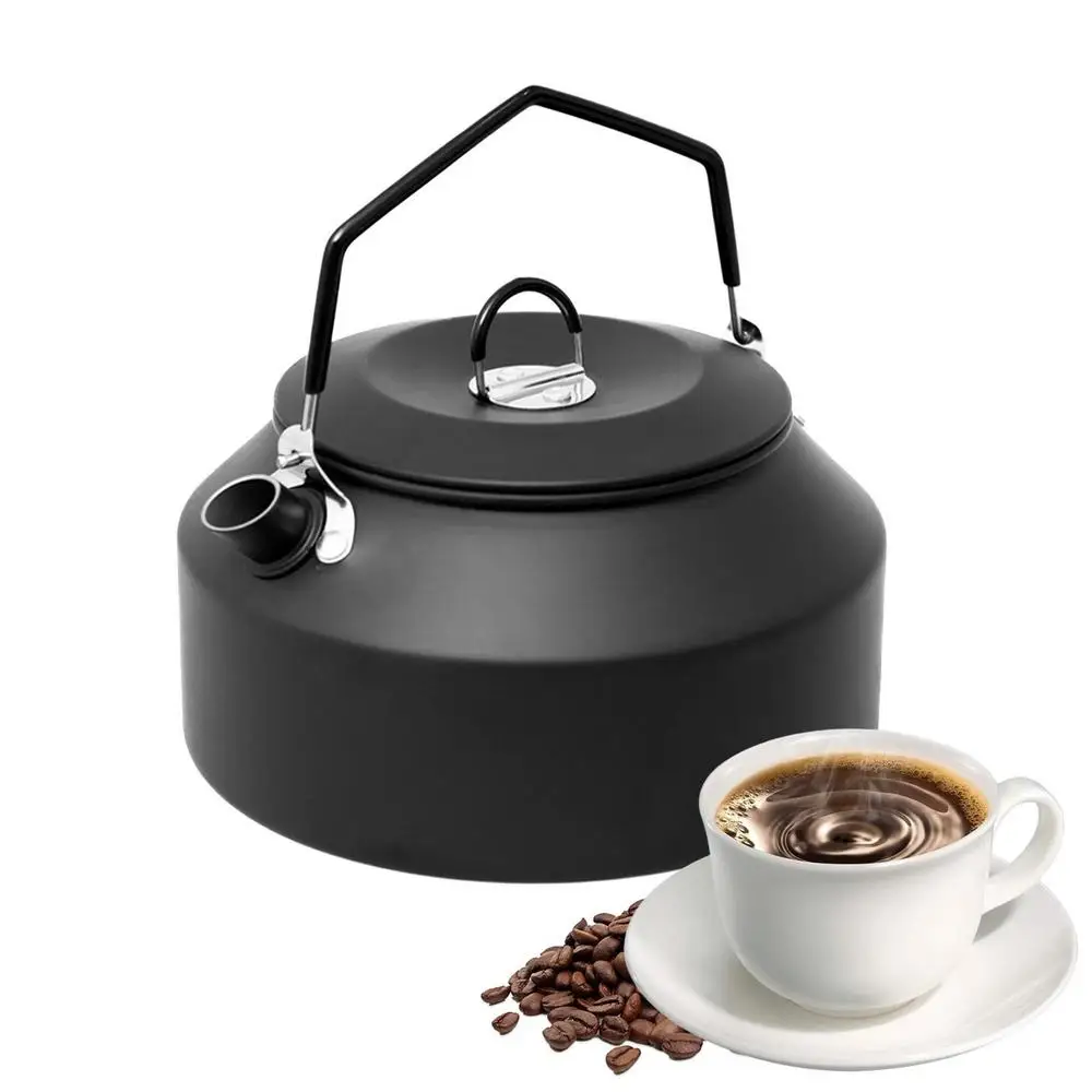 1.35L Outdoor Camping Kettle Aluminum Alloy Fast Heating Tea Kettle Portable Camping Teapot Kettle Coffee Pot Hiking Tableware