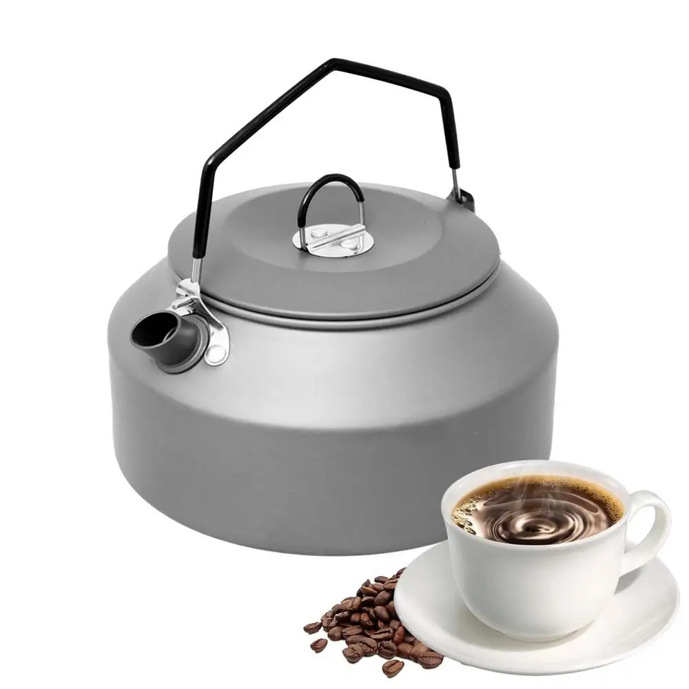 1.35L Outdoor Camping Kettle Aluminum Alloy Fast Heating Tea Kettle Portable Camping Teapot Kettle Coffee Pot Hiking Tableware