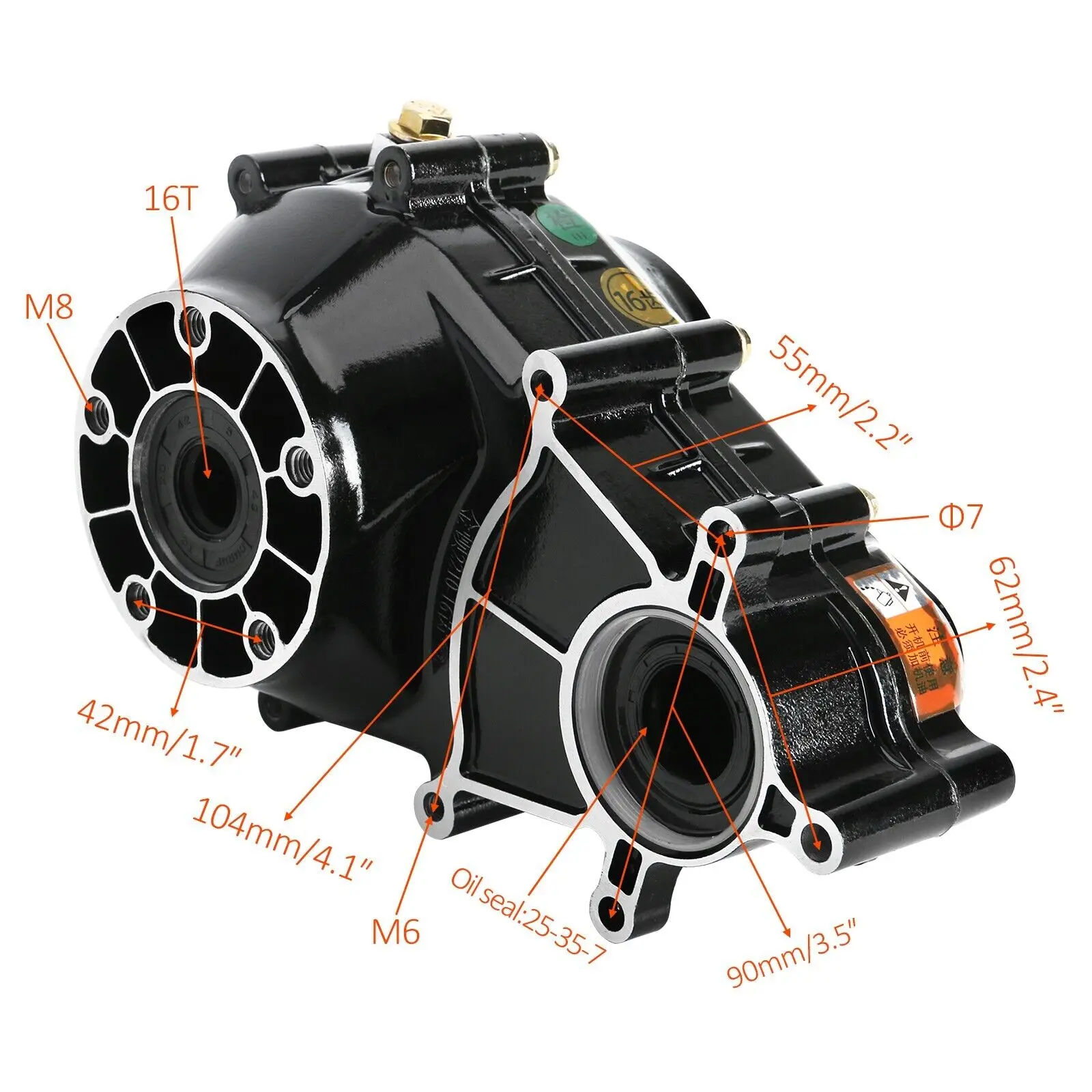 TDPRO 16T Transmission Gear Box Differential For 1020mm Rear Axle Motor Go Kart ATV Quad UTV Scooter Motorcycle