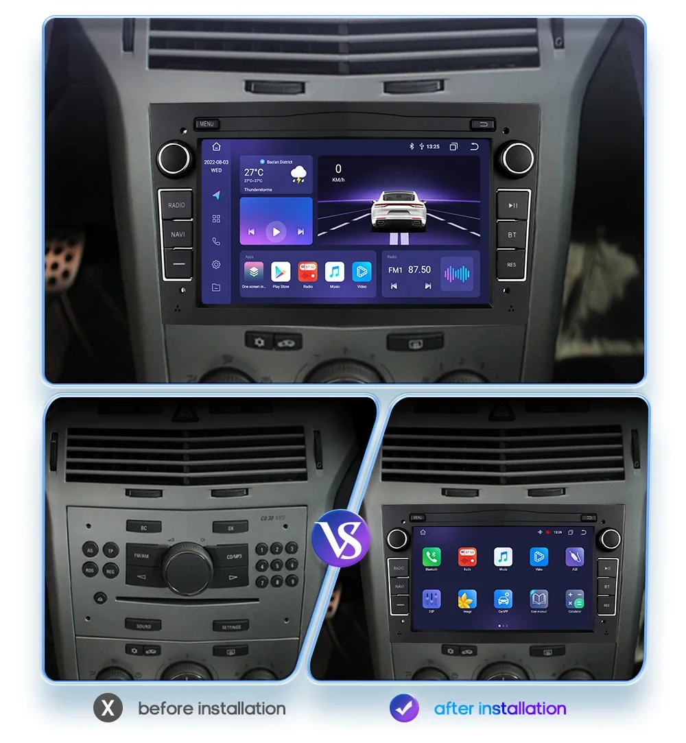 apple carplay Autoradio Android Radio For Opel Corsa C Signum Vivaro Astra H Corsa D Zafira Tigra Twintop 4G-LET GPS Navi 7862