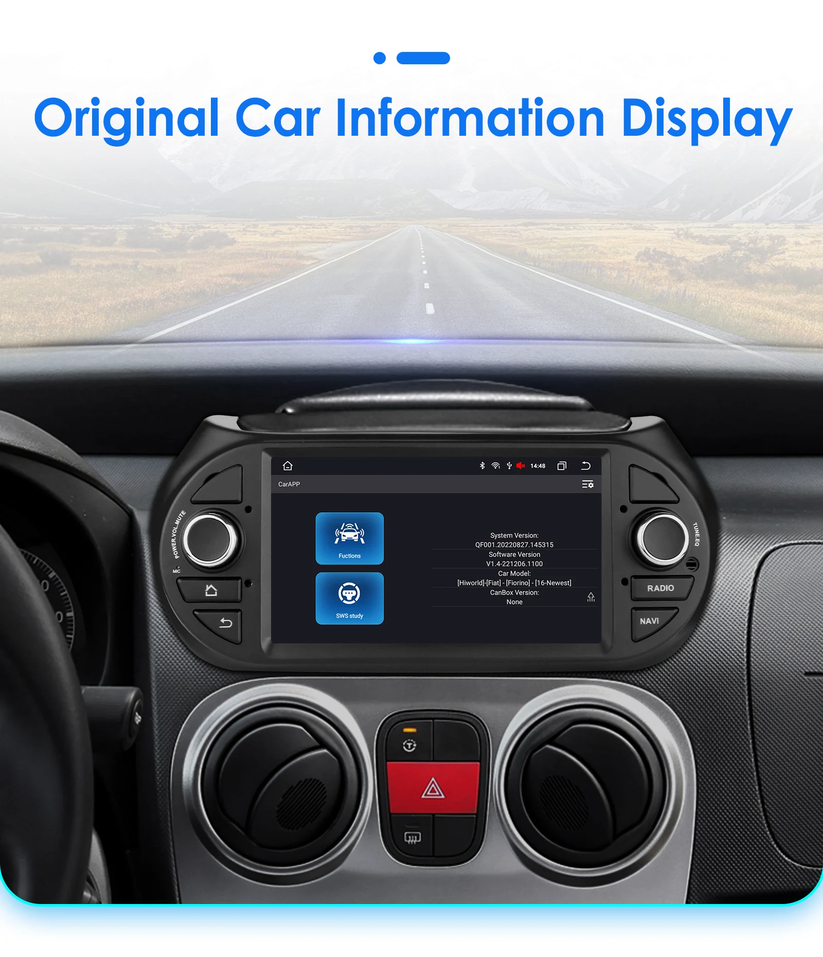 Hizpo AI Voice Android Car Radio Multimedia Video Player for Fiat Fiorino Citroen Nemo Peugeot Bipper GPS Carplay 4G RDS Stereo