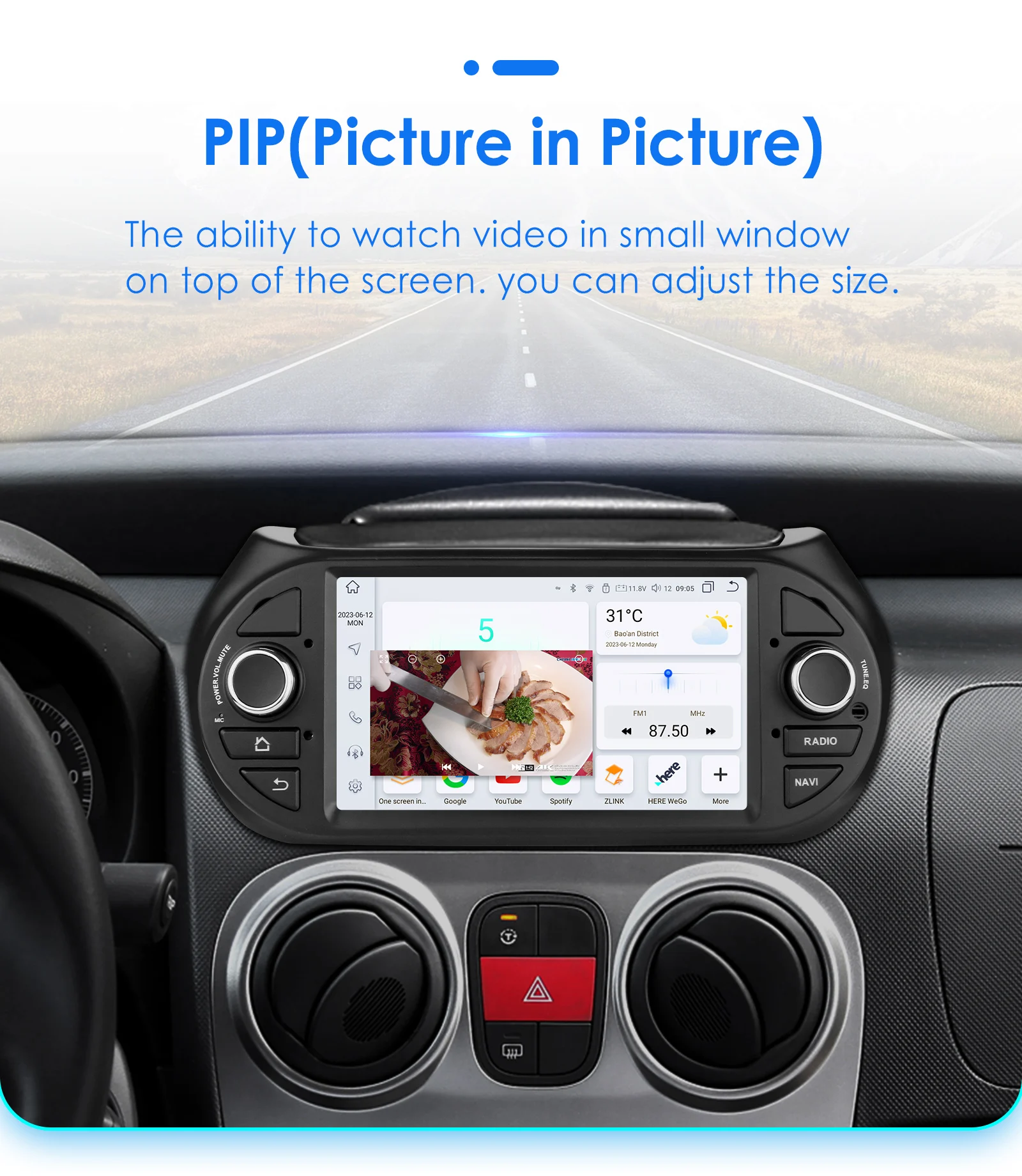Hizpo AI Voice Android Car Radio Multimedia Video Player for Fiat Fiorino Citroen Nemo Peugeot Bipper GPS Carplay 4G RDS Stereo