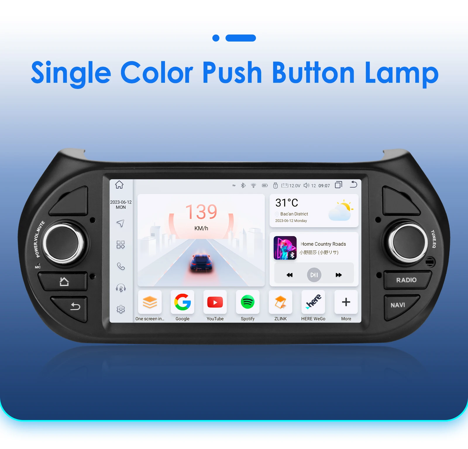 Hizpo AI Voice Android Car Radio Multimedia Video Player for Fiat Fiorino Citroen Nemo Peugeot Bipper GPS Carplay 4G RDS Stereo