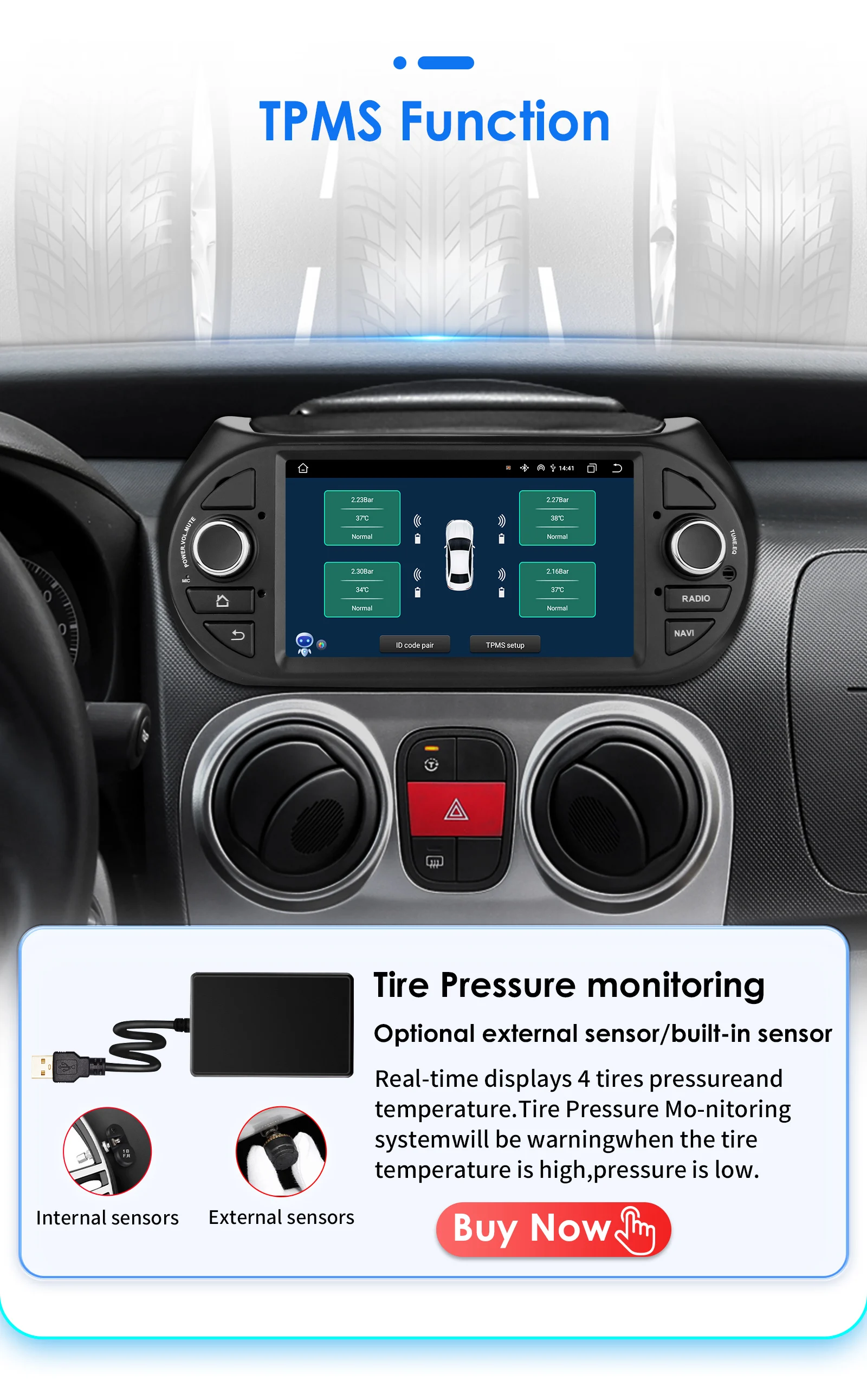 Hizpo AI Voice Android Car Radio Multimedia Video Player for Fiat Fiorino Citroen Nemo Peugeot Bipper GPS Carplay 4G RDS Stereo