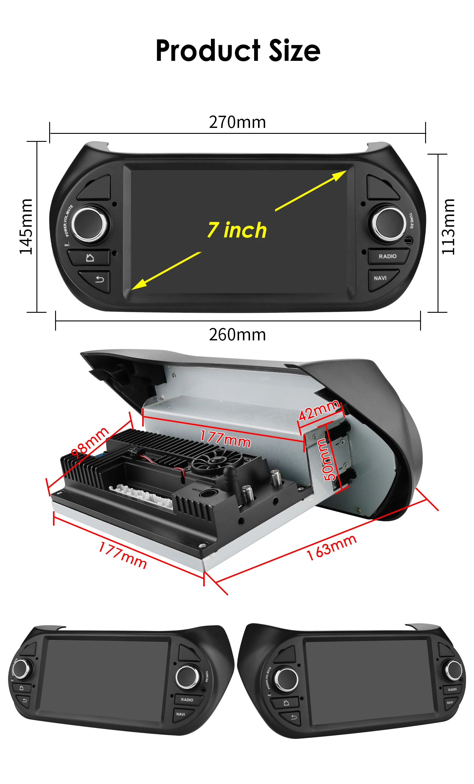Hizpo AI Voice Android Car Radio Multimedia Video Player for Fiat Fiorino Citroen Nemo Peugeot Bipper GPS Carplay 4G RDS Stereo