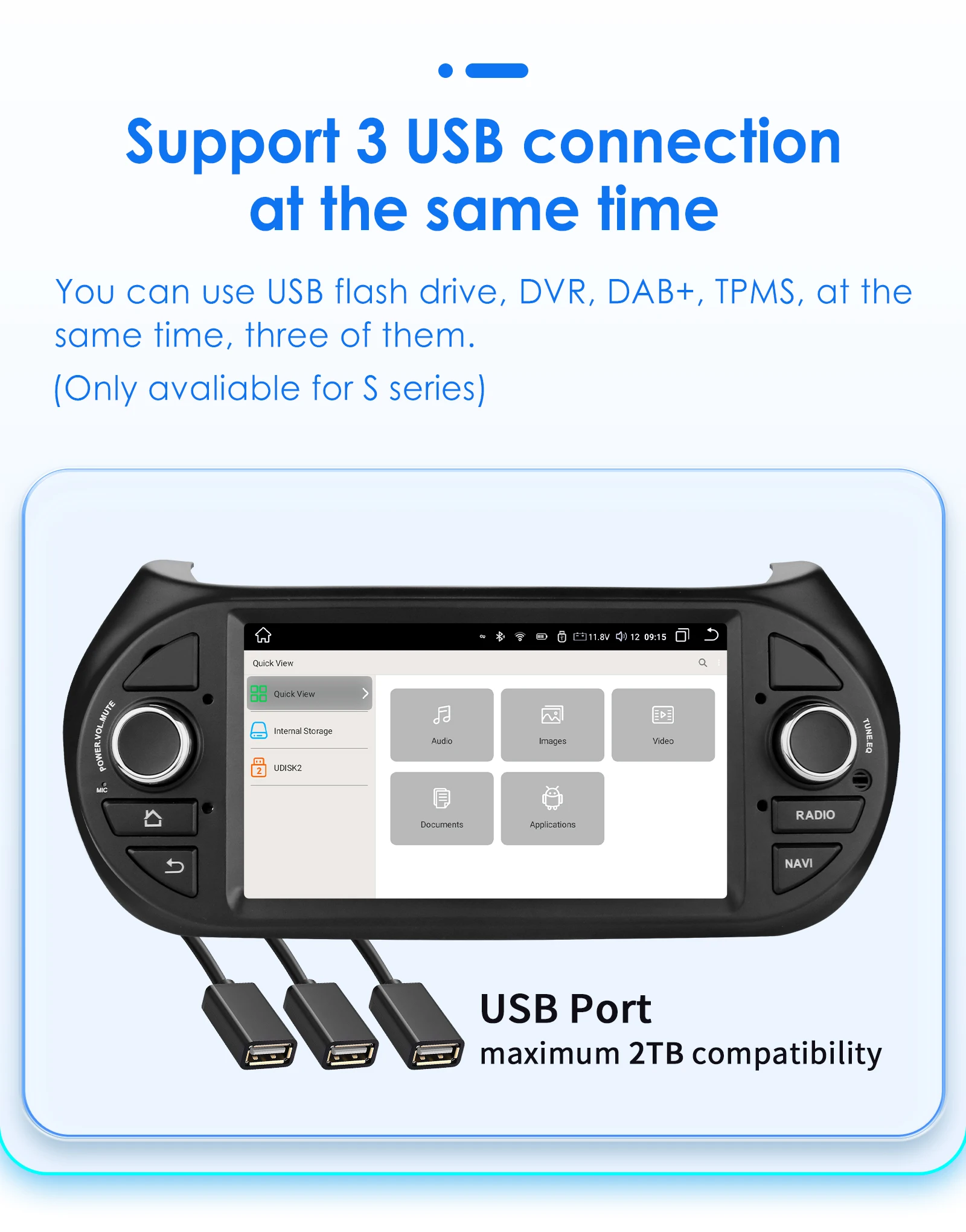 Hizpo AI Voice Android Car Radio Multimedia Video Player for Fiat Fiorino Citroen Nemo Peugeot Bipper GPS Carplay 4G RDS Stereo