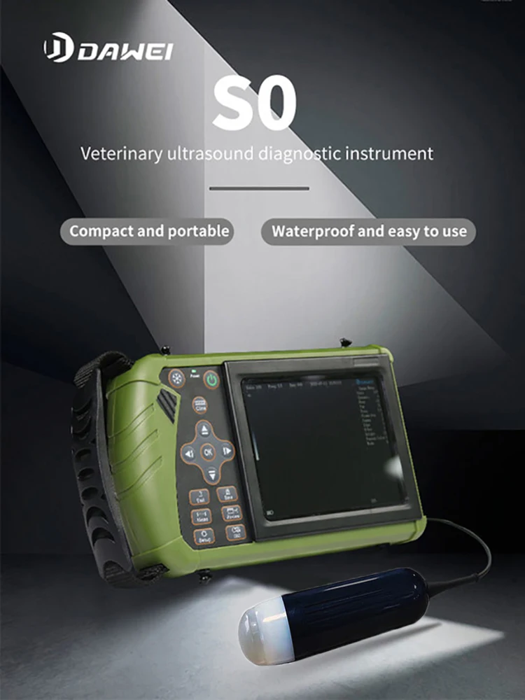 Portable Veterinary Ultrasound Scanner, Vet Pregnancy Ultra Machine with 3.5MHz Convex Probe for Pig Sheep Goat Dogs Animals