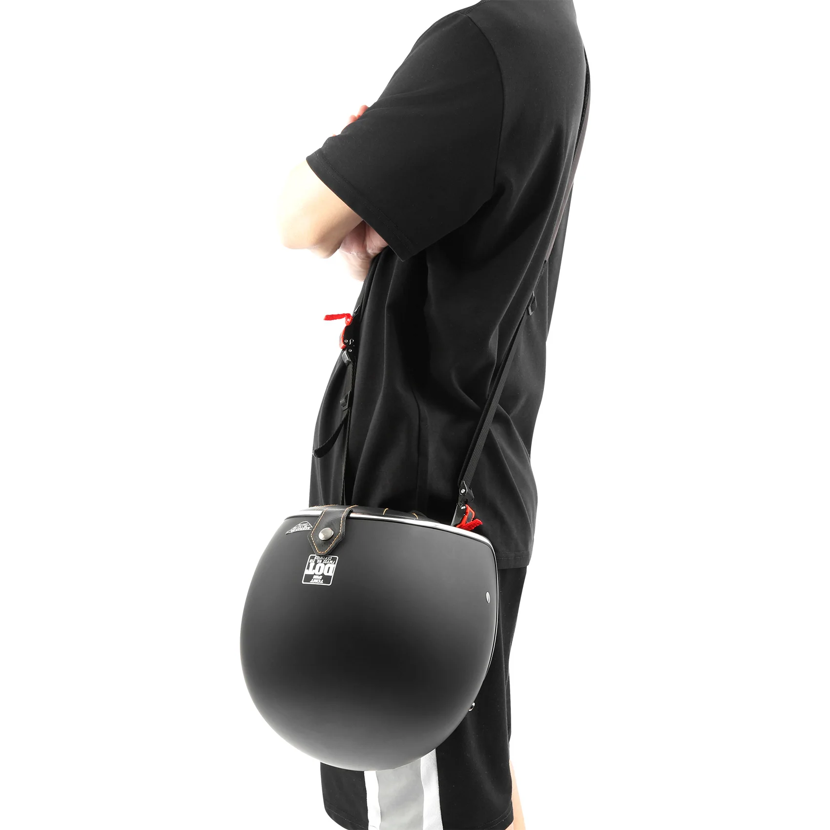 Motorcycle Helmet Carrier Strap Biker Hands-Free Motorbike Accessory Black