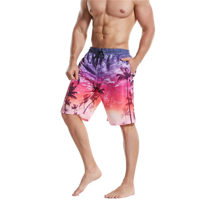 Hot Men's Summer Beach Shorts Swim Trunks Plus Size Monster Kraken Straight Hawaii Style Sea Pool Loose Quick-Drying Beachwear
