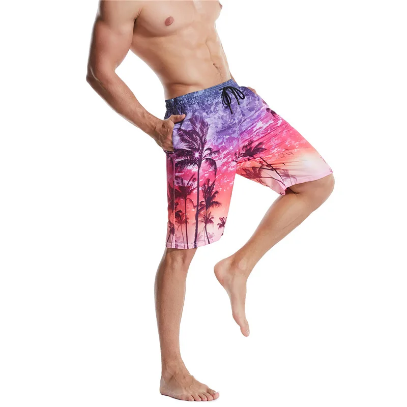 Hot Men's Summer Beach Shorts Swim Trunks Plus Size Monster Kraken Straight Hawaii Style Sea Pool Loose Quick-Drying Beachwear