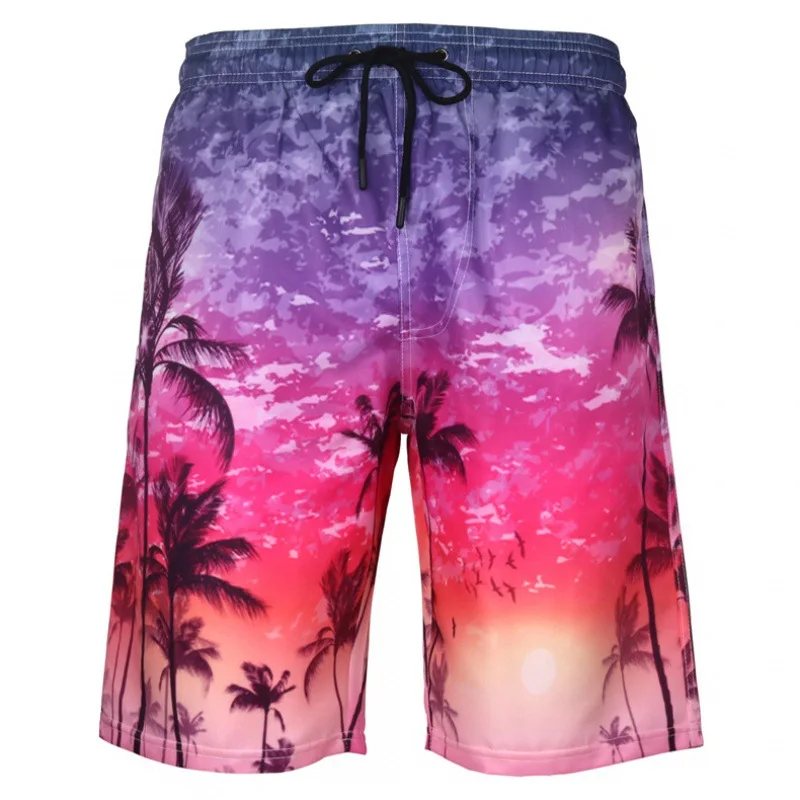Hot Men's Summer Beach Shorts Swim Trunks Plus Size Monster Kraken Straight Hawaii Style Sea Pool Loose Quick-Drying Beachwear