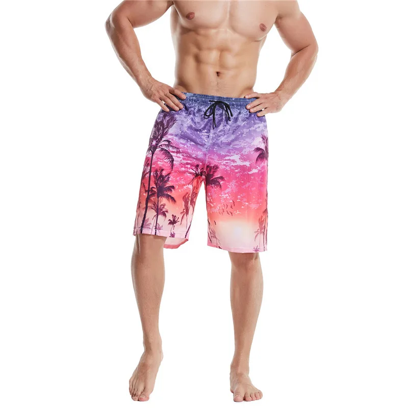 Hot Men's Summer Beach Shorts Swim Trunks Plus Size Monster Kraken Straight Hawaii Style Sea Pool Loose Quick-Drying Beachwear