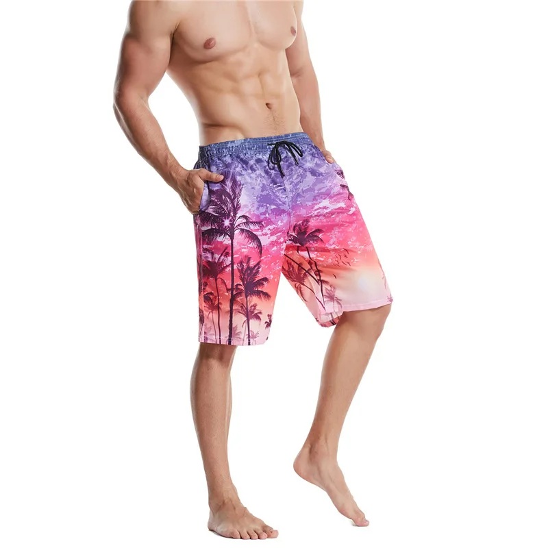Hot Men's Summer Beach Shorts Swim Trunks Plus Size Monster Kraken Straight Hawaii Style Sea Pool Loose Quick-Drying Beachwear