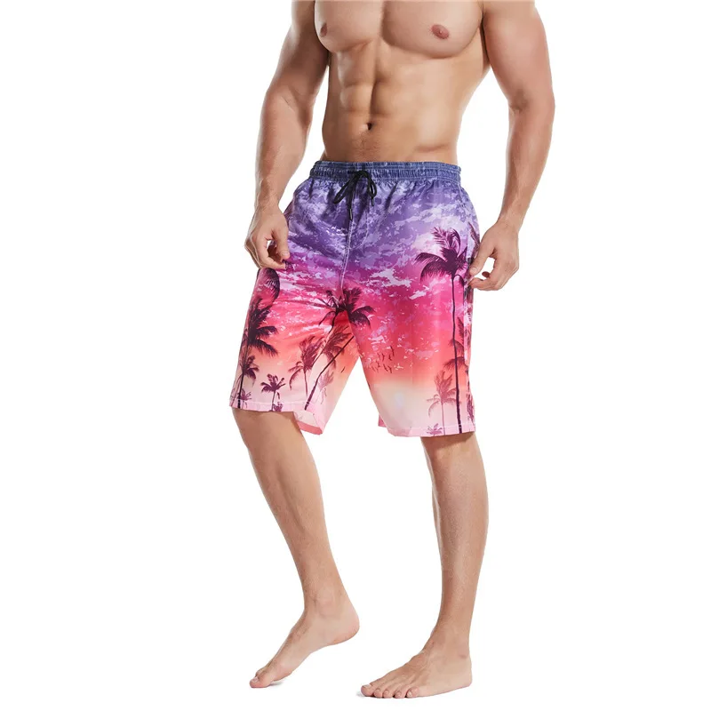 Hot Men's Summer Beach Shorts Swim Trunks Plus Size Monster Kraken Straight Hawaii Style Sea Pool Loose Quick-Drying Beachwear