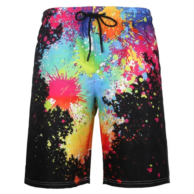 Hot Men's Summer Beach Shorts Swim Trunks Plus Size Monster Kraken Straight Hawaii Style Sea Pool Loose Quick-Drying Beachwear