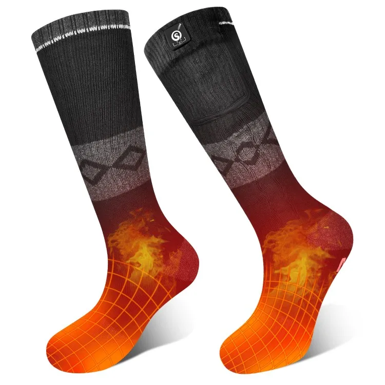 SNOW DEER Rechargeable Electric Skiing Heated Socks Winter Warm Thermal Cycling Sock Stocking Men Women For Motorcycle Cycling
